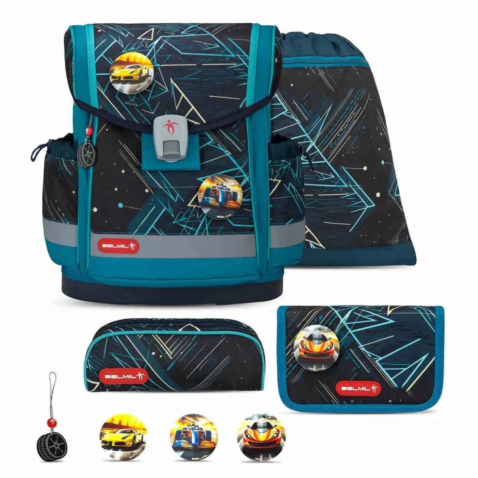 Belmil Classy Plus Schulranzen-Set 5-tlg. - RACING CAR BLUE