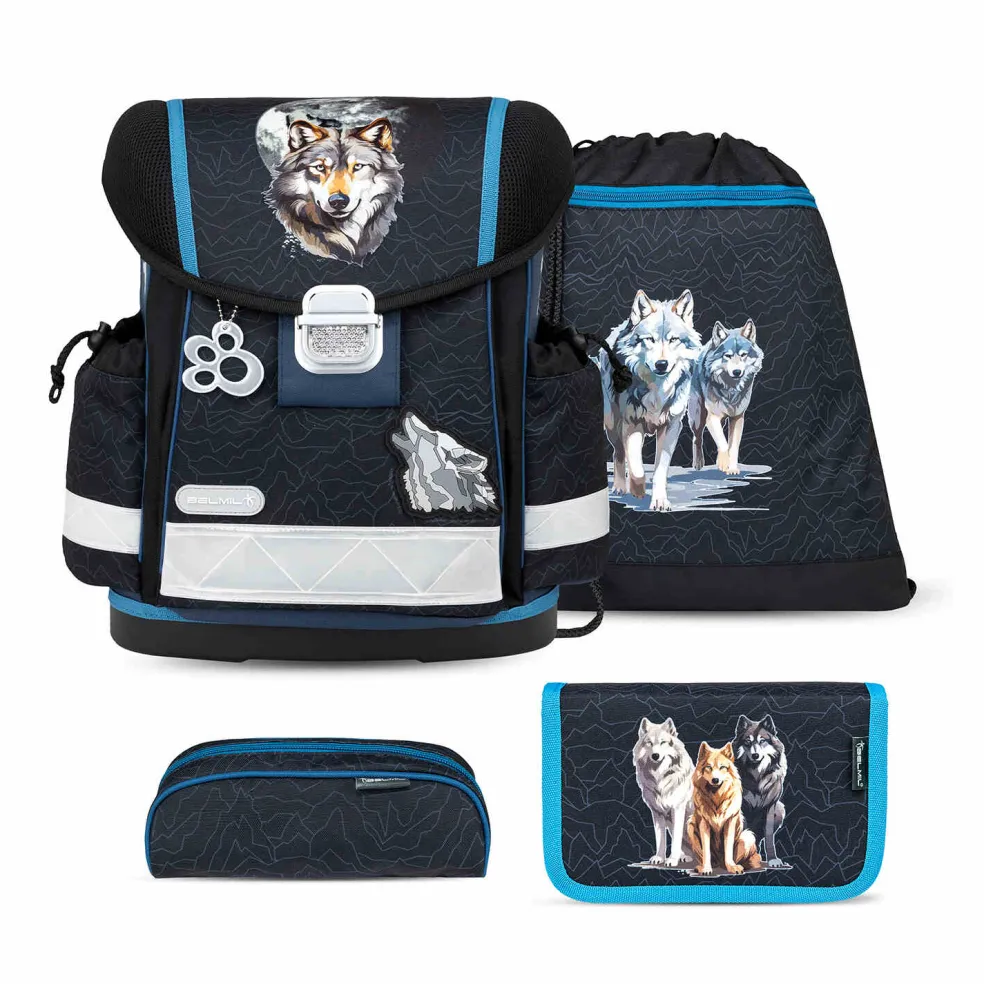 Belmil Classy Schulranzen-Set 4-tlg. - WOLVES PACK