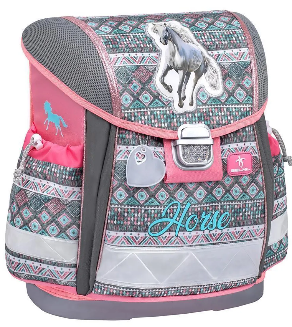 Belmil Classy Schulranzen-Set 4-tlg. - HORSE ARUBA BLUE