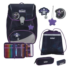 Scout Alpha Exklusiv Safety Light - SPOOKY STARLIGHT - Schulranzen-Set 5-teilig