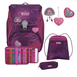 Scout Alpha Exklusiv Superflash - LOVELY - Schulranzen-Set 4-teilig
