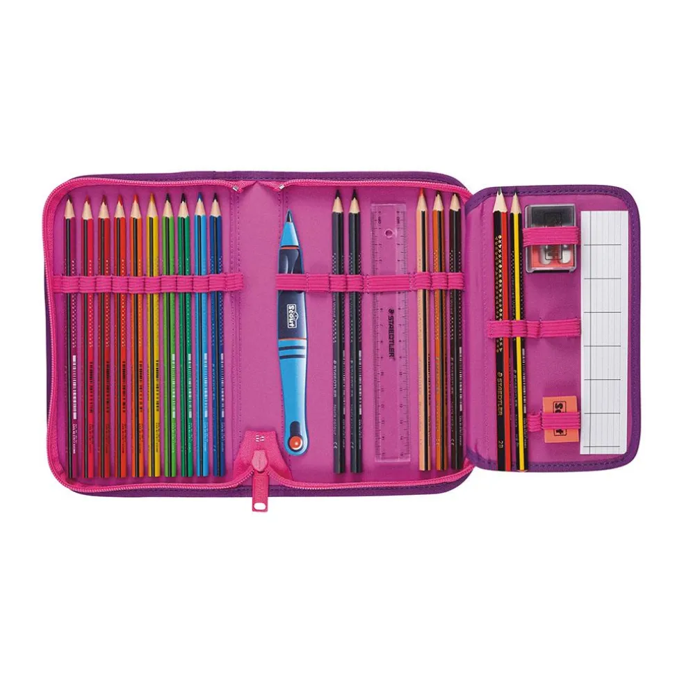 Scout Alpha Exklusiv Superflash - LOVELY - Schulranzen-Set 4-teilig