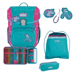Scout Neo Exklusiv Superflash Extreme - UNICORN - Schulranzen-Set 4-teilig