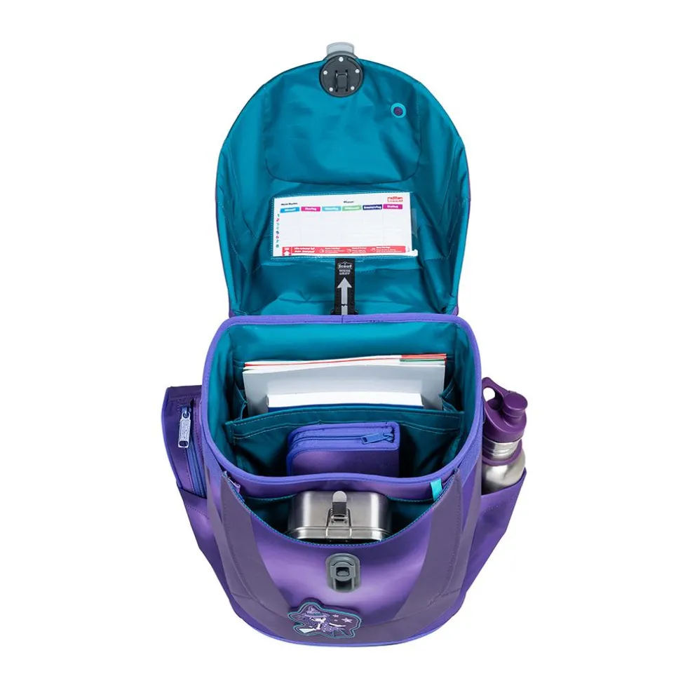 Scout Schulranzen Sunny II Superflash - PURPLE MAGIC - Set 4-tlg.