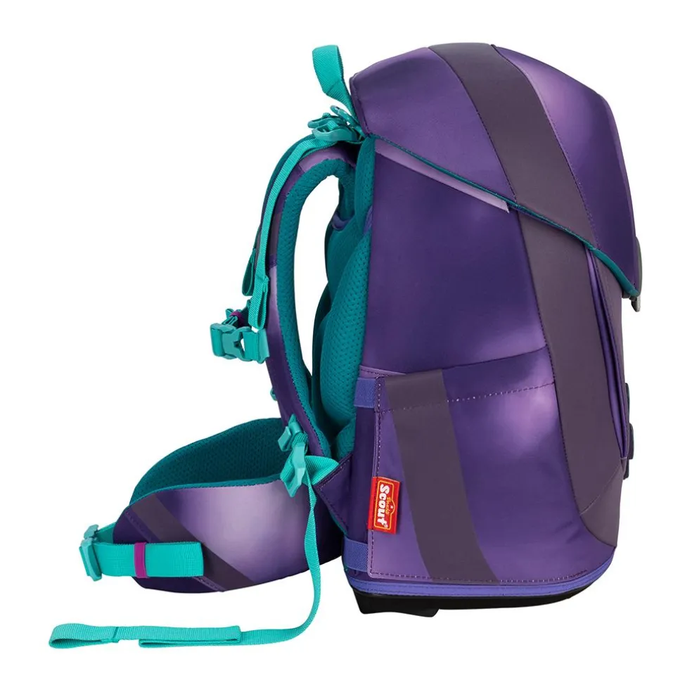 Scout Schulranzen Sunny II Superflash - PURPLE MAGIC - Set 4-tlg.