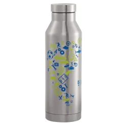 Step by Step Trinkflasche isoliert - BLUE & YELLOW